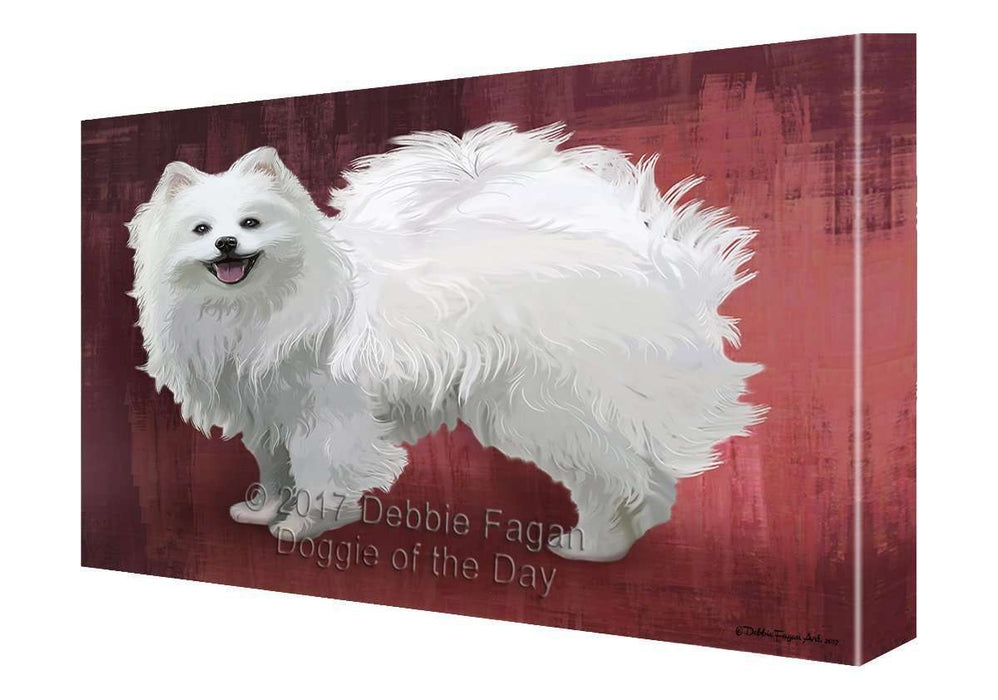 American Eskimo Dog Painting Printed on Canvas Wall Art