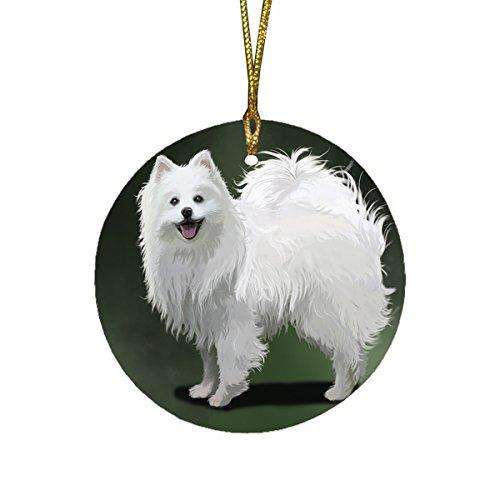 American Eskimo Dog Round Christmas Ornament