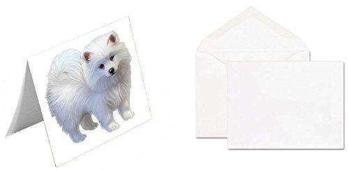 American Eskimo Puppy Dog Handmade Artwork Assorted Pets Greeting Cards and Note Cards with Envelopes for All Occasions and Holiday Seasons