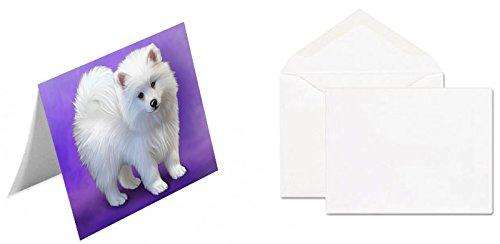 American Eskimo Puppy Dog Handmade Artwork Assorted Pets Greeting Cards and Note Cards with Envelopes for All Occasions and Holiday Seasons