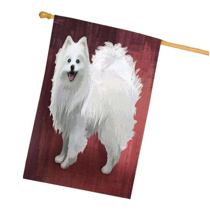 American Eskimo Puppy Dog House Flag