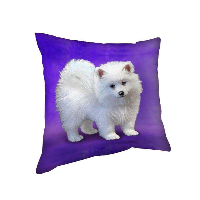 American Eskimo Puppy Dog Throw Pillow