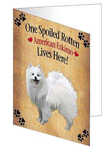 American Eskimo Spoiled Rotten Dog Handmade Artwork Assorted Pets Greeting Cards and Note Cards with Envelopes for All Occasions and Holiday Seasons