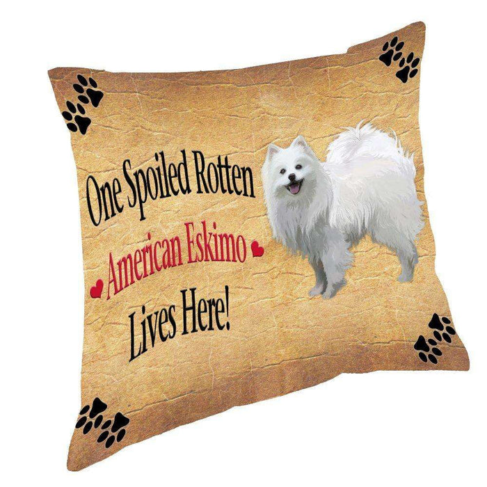 American Eskimo Spoiled Rotten Dog Throw Pillow