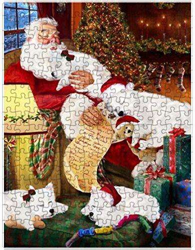 American Eskimos Dog and Puppies Sleeping with Santa Puzzle with Photo Tin