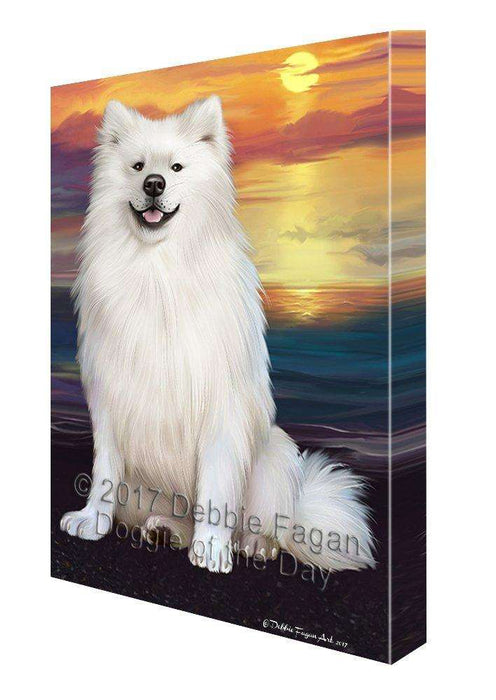 American Eskimos Dog Canvas Wall Art