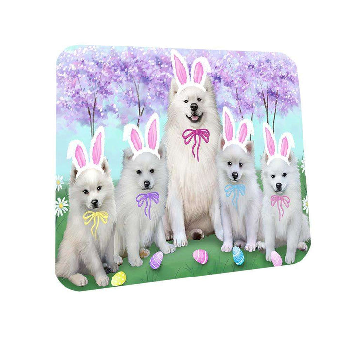 American Eskimos Dog Easter Holiday Coasters Set of 4 CST49084