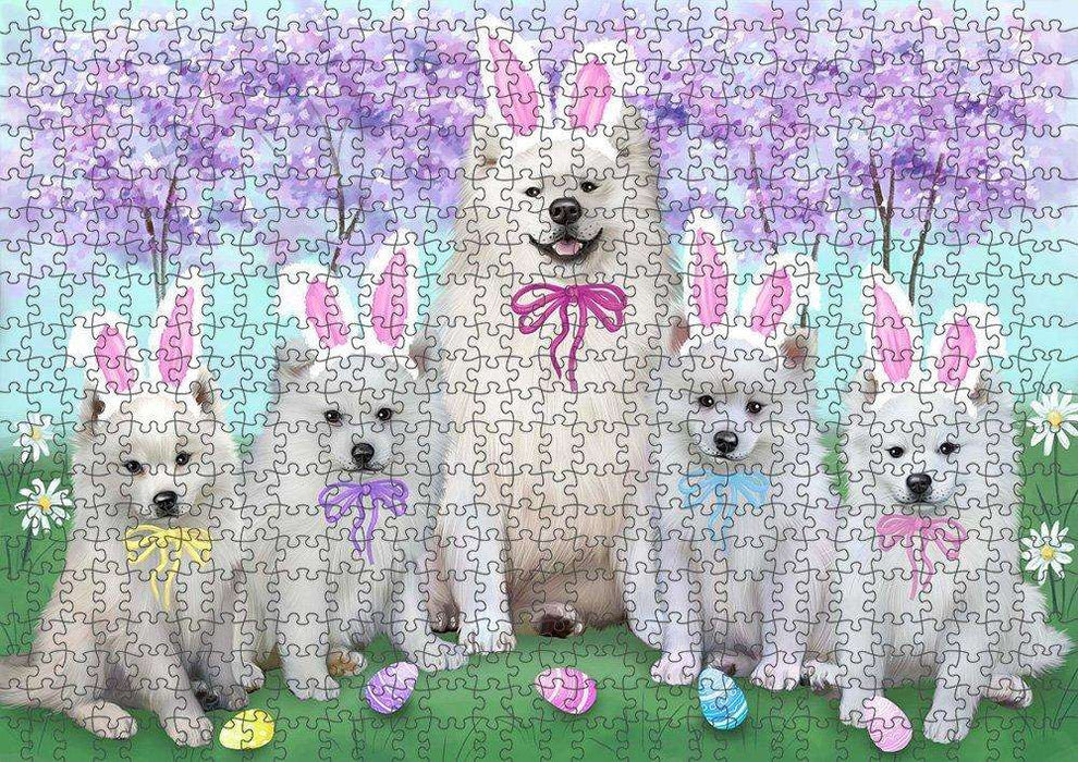 American Eskimos Dog Easter Holiday Puzzle with Photo Tin PUZL49941