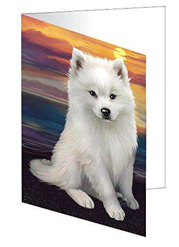 American Eskimos Dog Handmade Artwork Assorted Pets Greeting Cards and Note Cards with Envelopes for All Occasions and Holiday Seasons D464