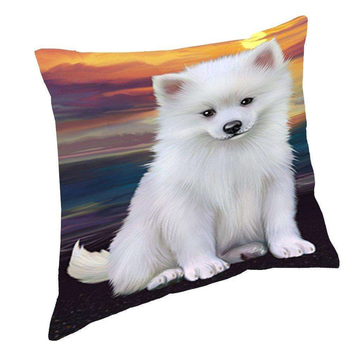 American Eskimos Dog Throw Pillow D505