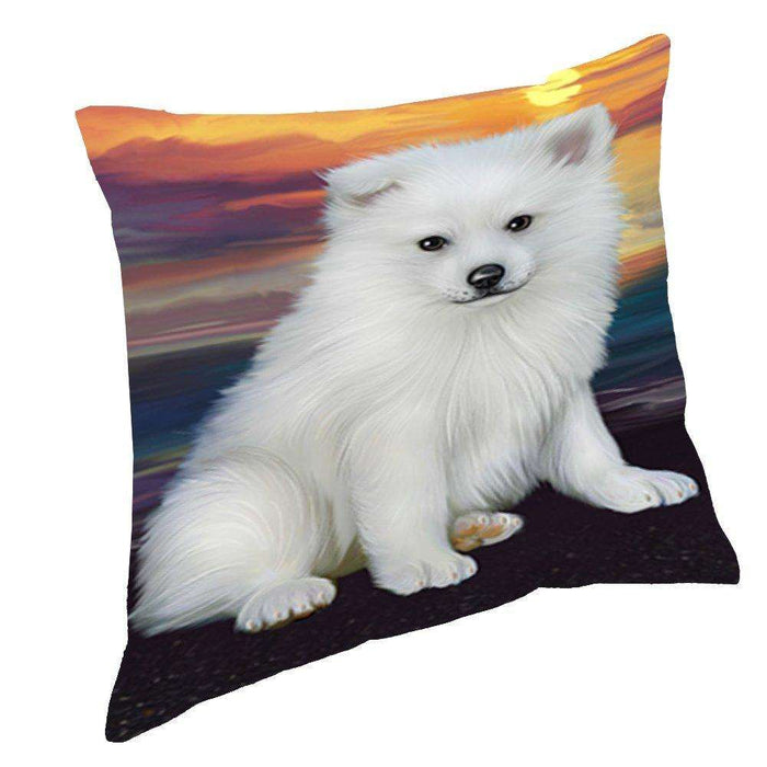 American Eskimos Dog Throw Pillow D506