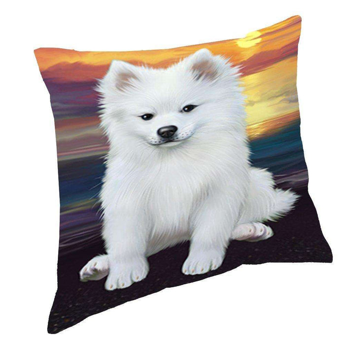 American Eskimos Dog Throw Pillow D507