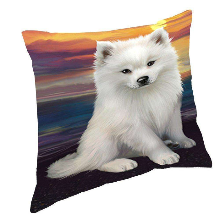 American Eskimos Dog Throw Pillow D508
