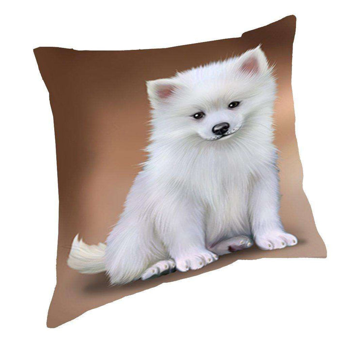 American Eskimos Dog Throw Pillow D510