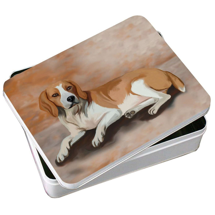 American Foxhound Dog Photo Storage Tin