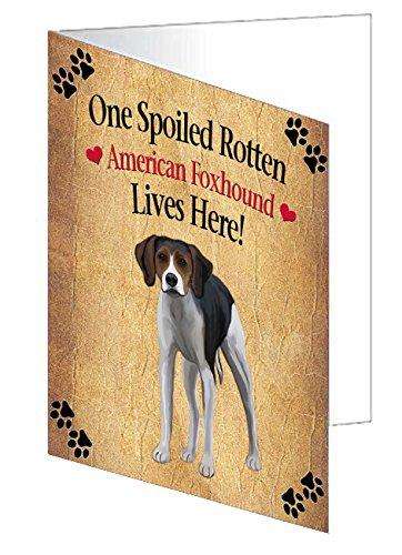 American Foxhound Spoiled Rotten Dog Handmade Artwork Assorted Pets Greeting Cards and Note Cards with Envelopes for All Occasions and Holiday Seasons