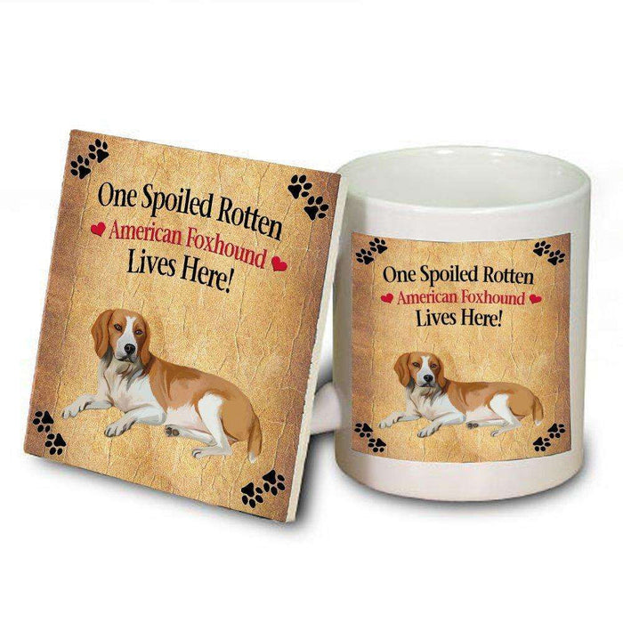 American Foxhound Spoiled Rotten Dog Mug and Coaster Set