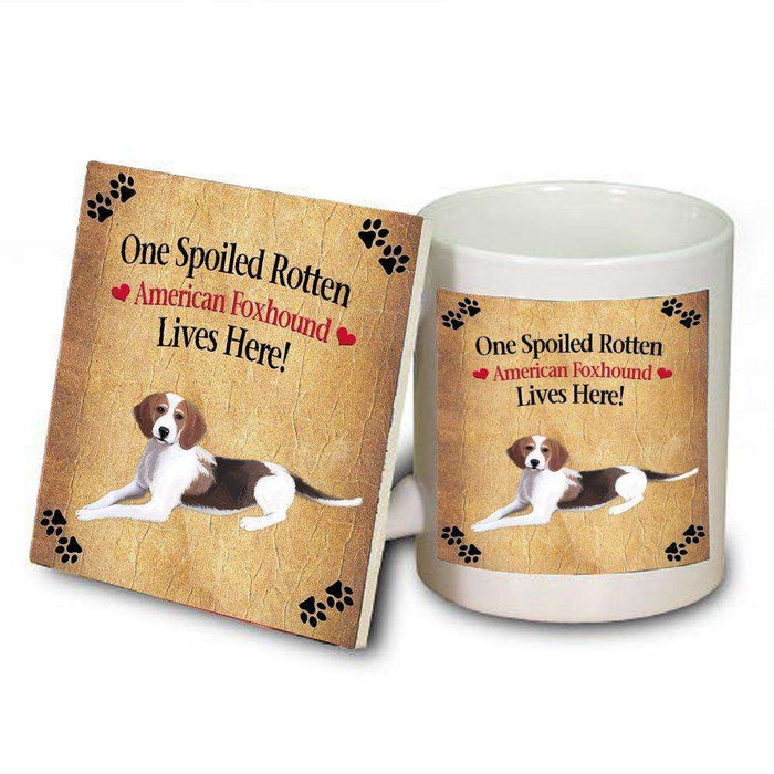 American Foxhound Spoiled Rotten Dog Mug and Coaster Set