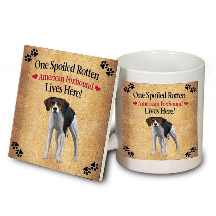 American Foxhound Spoiled Rotten Dog Mug and Coaster Set