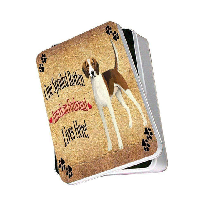 American Foxhound Spoiled Rotten Dog Photo Storage Tin