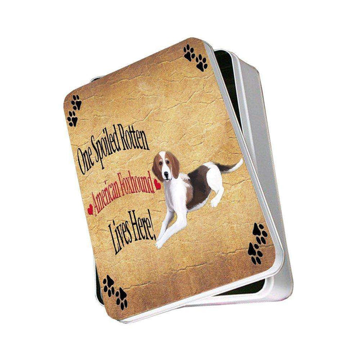 American Foxhound Spoiled Rotten Dog Photo Storage Tin