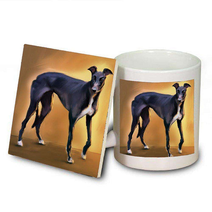 American Greyhound Dog Mug and Coaster Set