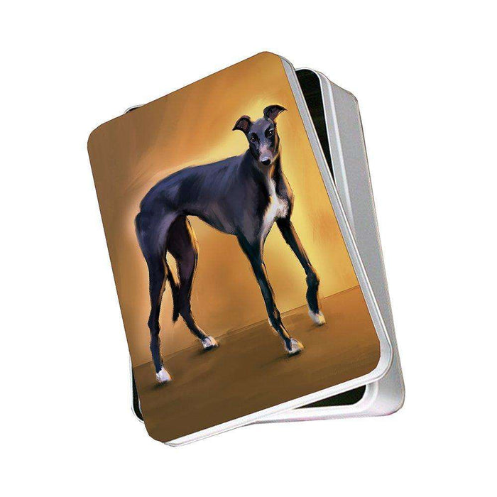 American Greyhound Dog Photo Storage Tin