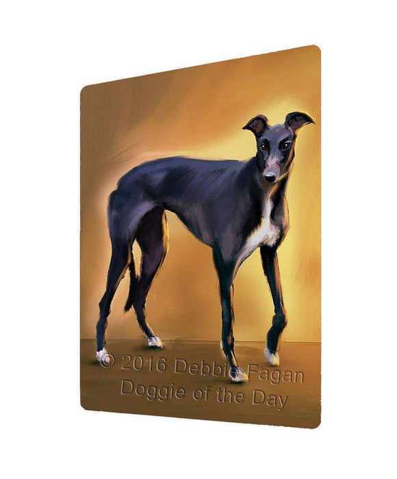 American Greyhound Dog Tempered Cutting Board