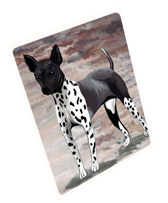 American Hairless Terrier Dog Art Portrait Print Woven Throw Sherpa Plush Fleece Blanket