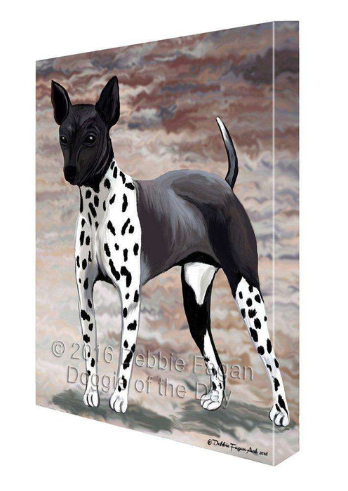 American Hairless Terrier Dog Painting Printed on Canvas Wall Art