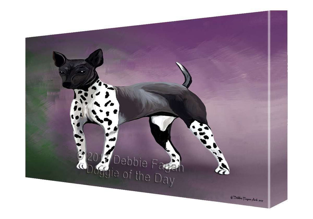 American Hairless Terrier Dog Painting Printed on Canvas Wall Art