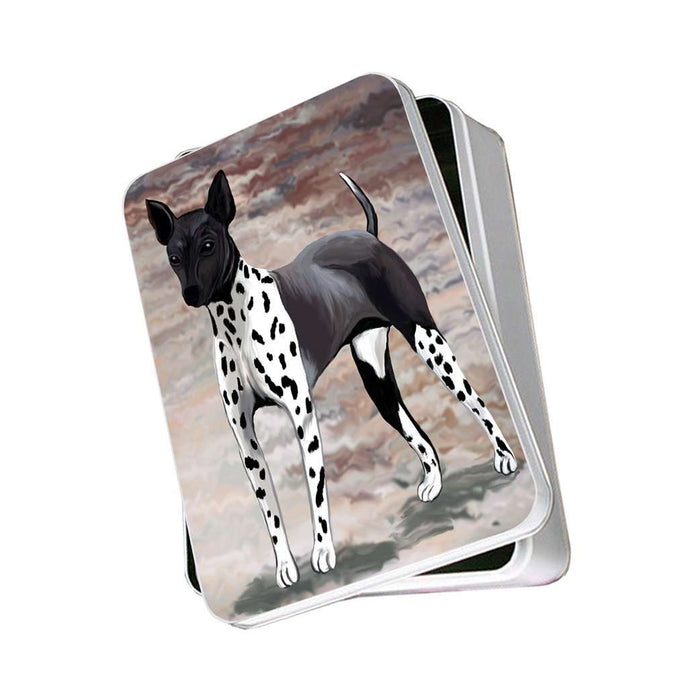 American Hairless Terrier Dog Photo Storage Tin