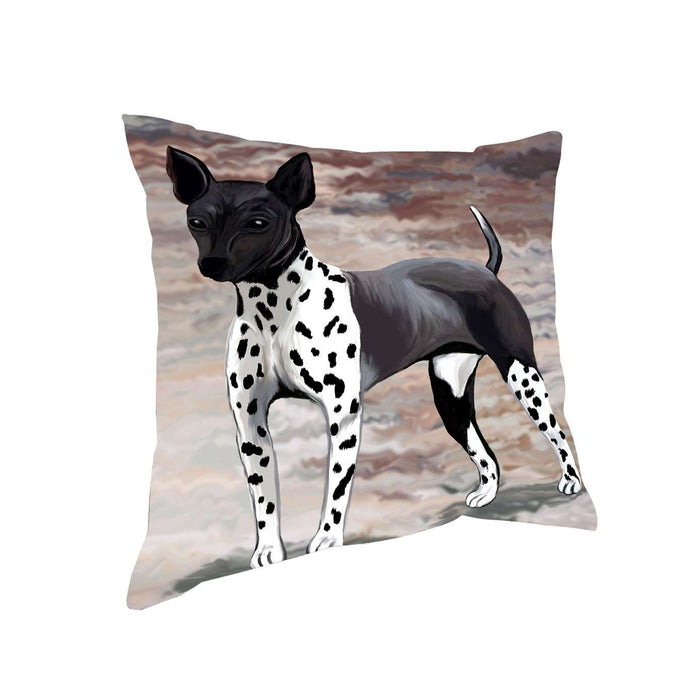 American Hairless Terrier Dog Throw Pillow