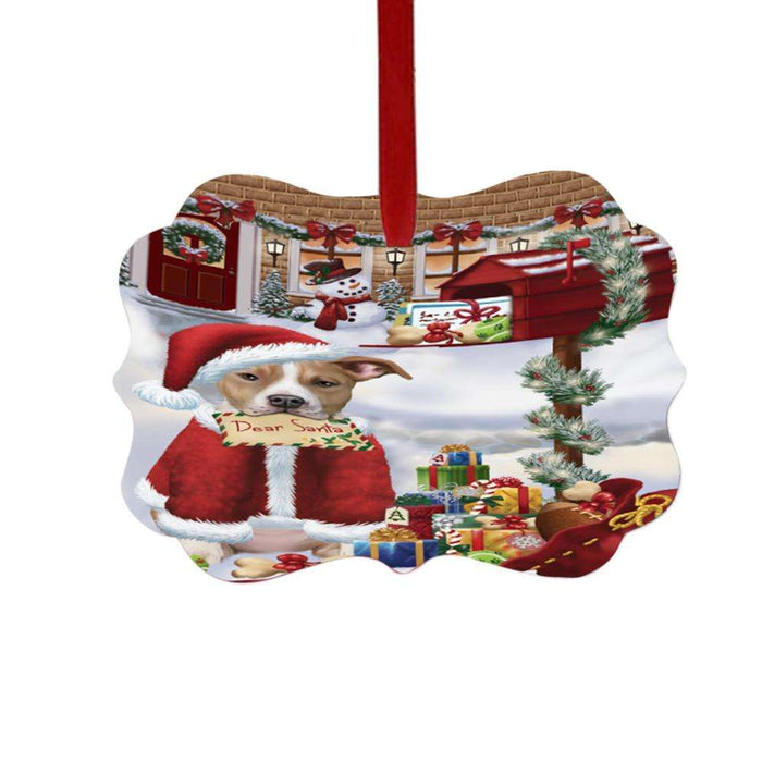 American Staffordshire Dog Dear Santa Letter Christmas Holiday Mailbox Double-Sided Photo Benelux Christmas Ornament LOR48992
