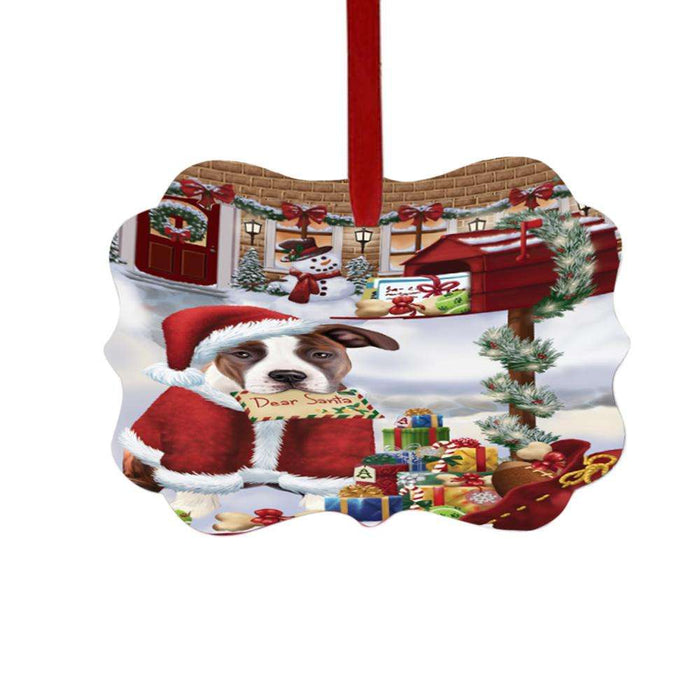 American Staffordshire Dog Dear Santa Letter Christmas Holiday Mailbox Double-Sided Photo Benelux Christmas Ornament LOR48993
