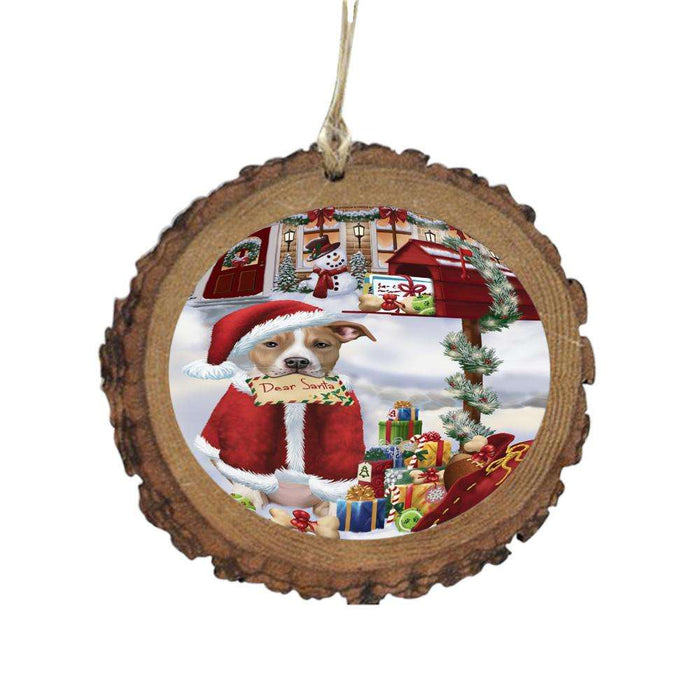 American Staffordshire Dog Dear Santa Letter Christmas Holiday Mailbox Wooden Christmas Ornament WOR48992