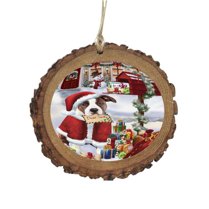 American Staffordshire Dog Dear Santa Letter Christmas Holiday Mailbox Wooden Christmas Ornament WOR48993