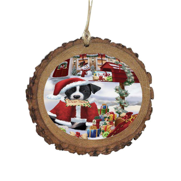 American Staffordshire Dog Dear Santa Letter Christmas Holiday Mailbox Wooden Christmas Ornament WOR48994