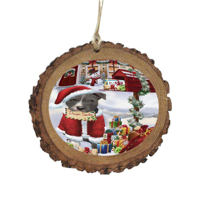 American Staffordshire Dog Dear Santa Letter Christmas Holiday Mailbox Wooden Christmas Ornament WOR48995