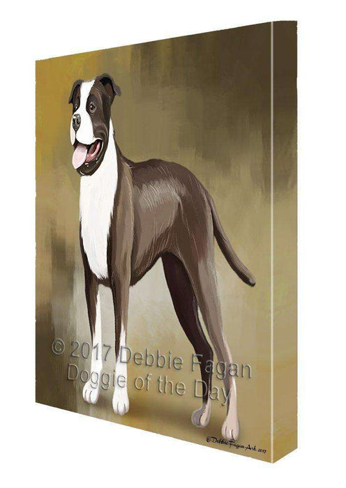 American Staffordshire Dog Painting Printed on Canvas Wall Art
