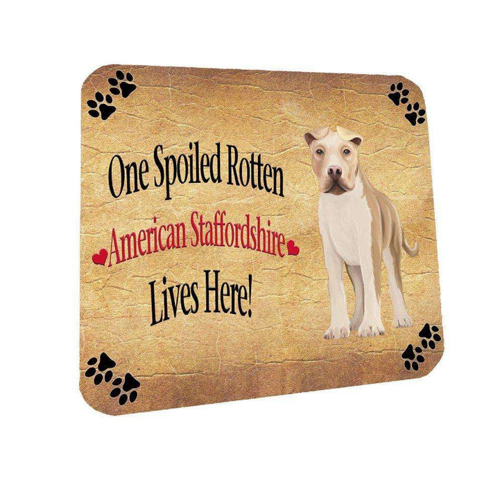 American Staffordshire Spoiled Rotten Dog Coasters Set of 4