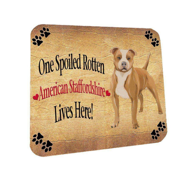 American Staffordshire Spoiled Rotten Dog Coasters Set of 4