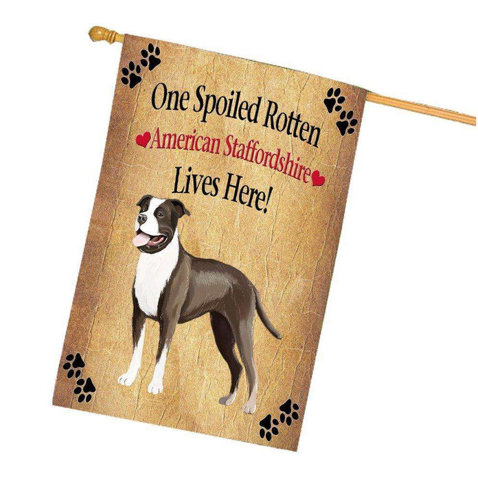 American Staffordshire Spoiled Rotten Dog House Flag