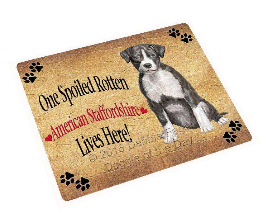 American Staffordshire Spoiled Rotten Dog Tempered Cutting Board (Small)