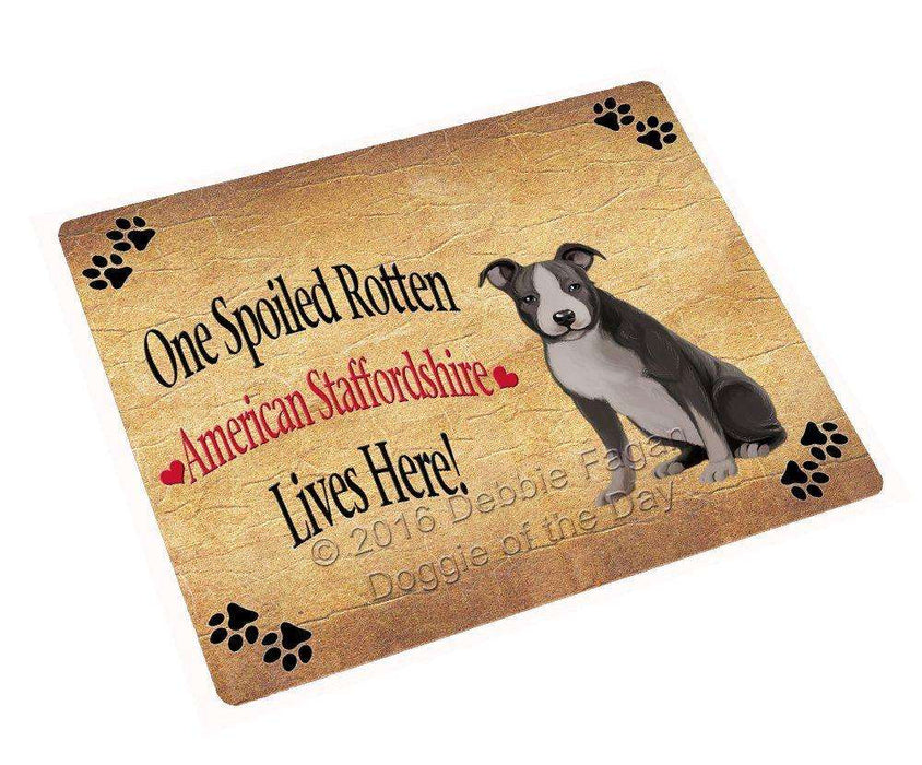 American Staffordshire Spoiled Rotten Dog Tempered Cutting Board