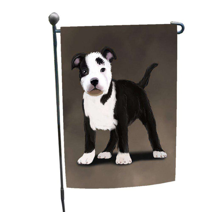 American Staffordshire Terrier Black And White Dog Garden Flag