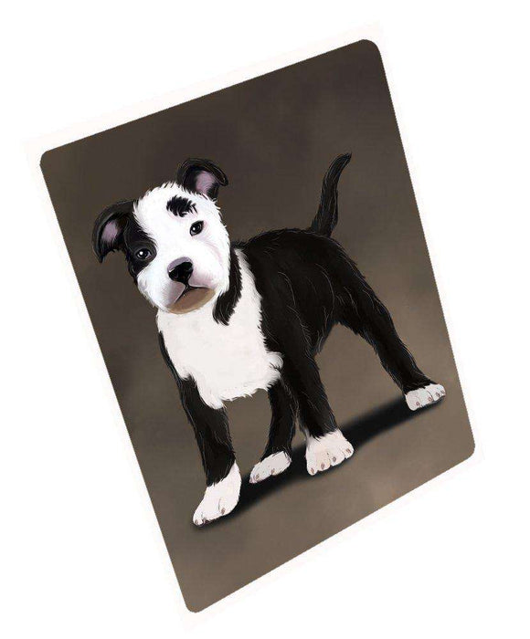 American Staffordshire Terrier Black And White Dog Large Refrigerator / Dishwasher Magnet 11.5" x 17.6"