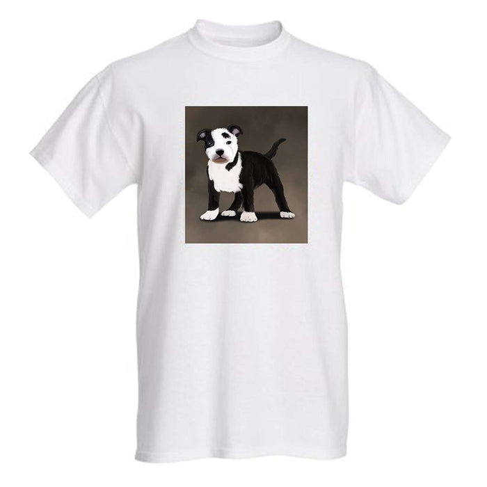 American Staffordshire Terrier Black And White Dog T-Shirt