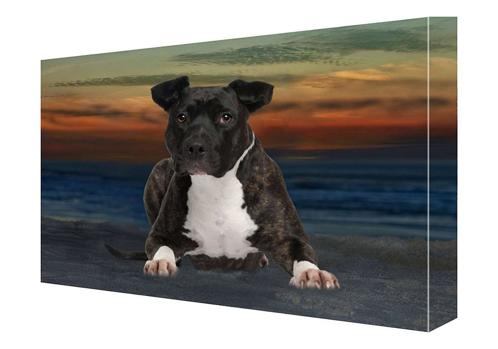 American Staffordshire Terrier Dog Canvas 18 X 24