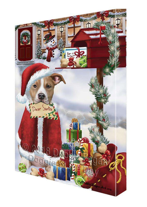 American Staffordshire Terrier Dog Dear Santa Letter Christmas Holiday Mailbox Canvas Print Wall Art Décor CVS99485